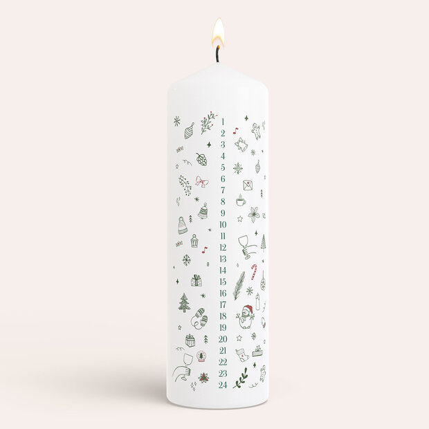 Adventskerzen - Weihnachtlich illustriert