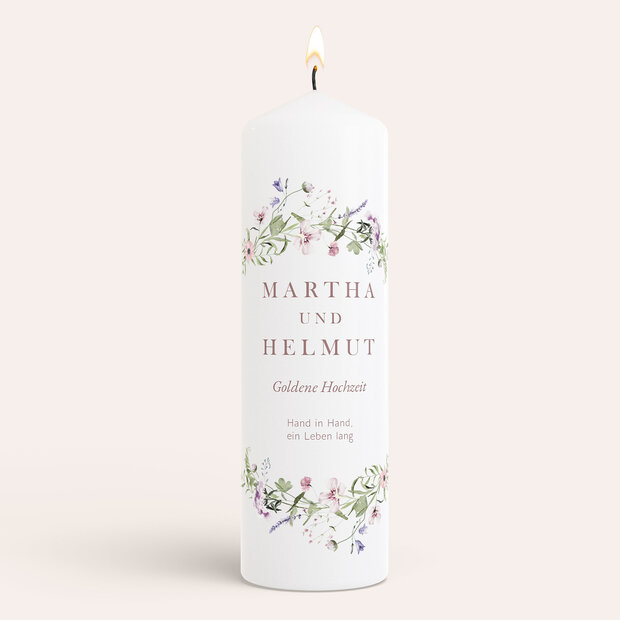 Hochzeitsjubiläums-Kerzen - Verheißungsvoller Blütenbogen