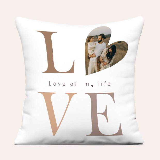 Geschenke mit eigenem Foto - Kissen “Liebeszeichen”