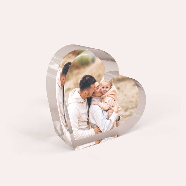 Geschenke mit eigenem Foto - Acrylblock Herz 