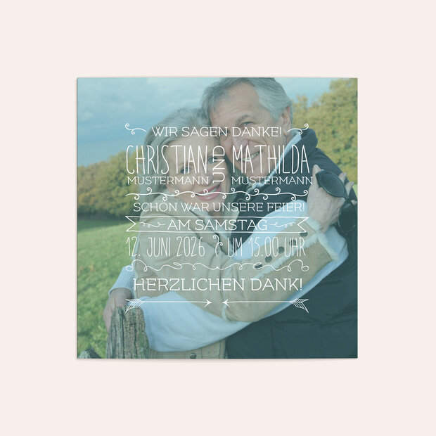 Danksagungskarten Silberhochzeit - 25 Jahre Liebeshoch