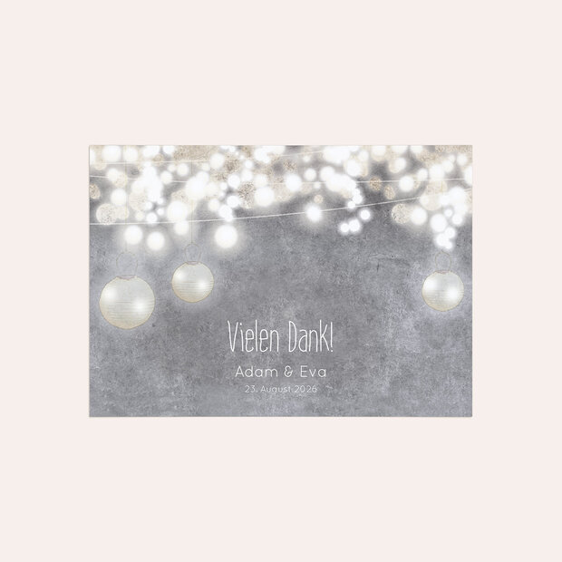 Danksagungskarten Silberhochzeit - Luminaria silber