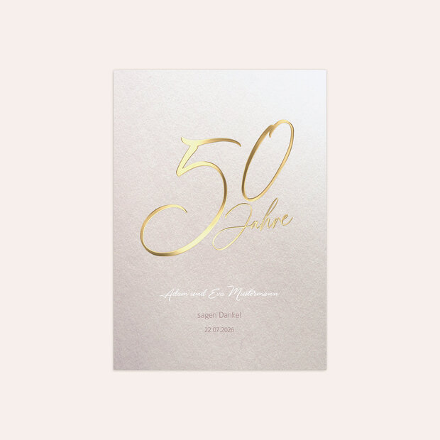 Danksagungskarten Goldene Hochzeit - Goldglanz