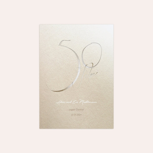 Danksagungskarten Goldene Hochzeit - Goldglanz