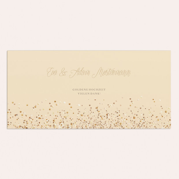 Danksagungskarten Goldene Hochzeit - Gold-Geflitter