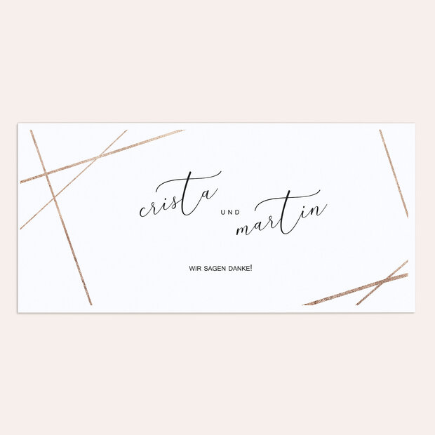Danksagungskarten Goldene Hochzeit - Klare Linien