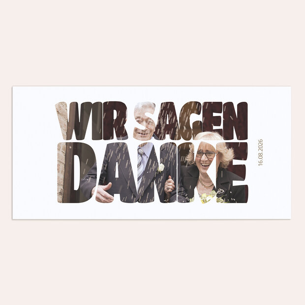 Danksagungskarten Goldene Hochzeit - Liebe durch und durch