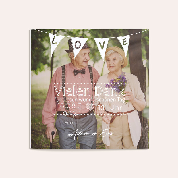 Danksagungskarten Goldene Hochzeit - Goldwimpel