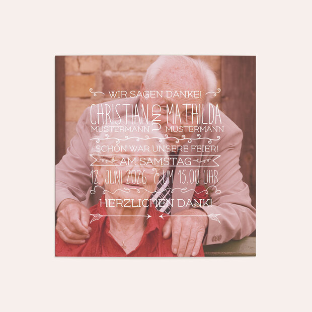 Danksagungskarten Goldene Hochzeit - 50 Jahre Liebeshoch