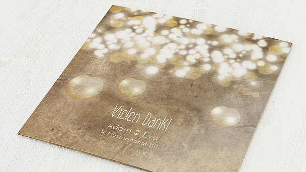 Danksagungskarten Goldene Hochzeit - Luminaria gold