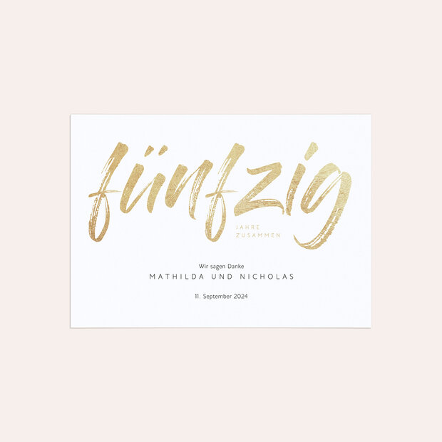 Danksagungskarten Goldene Hochzeit - Goldener Jahrestag