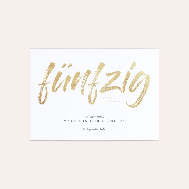 Danksagungskarten Goldene Hochzeit - Goldener Jahrestag