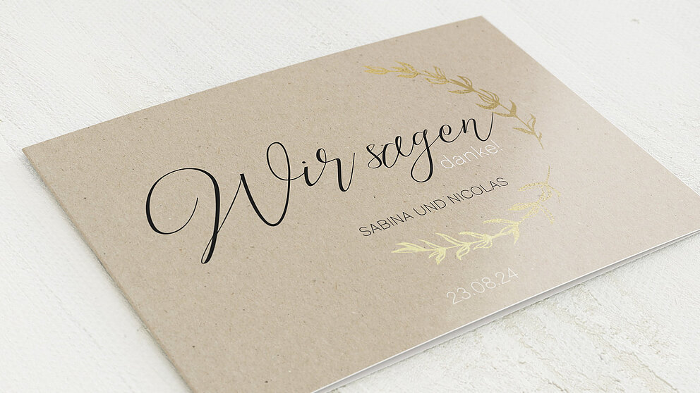 Danksagungskarten Goldene Hochzeit Freudenjahre Detail