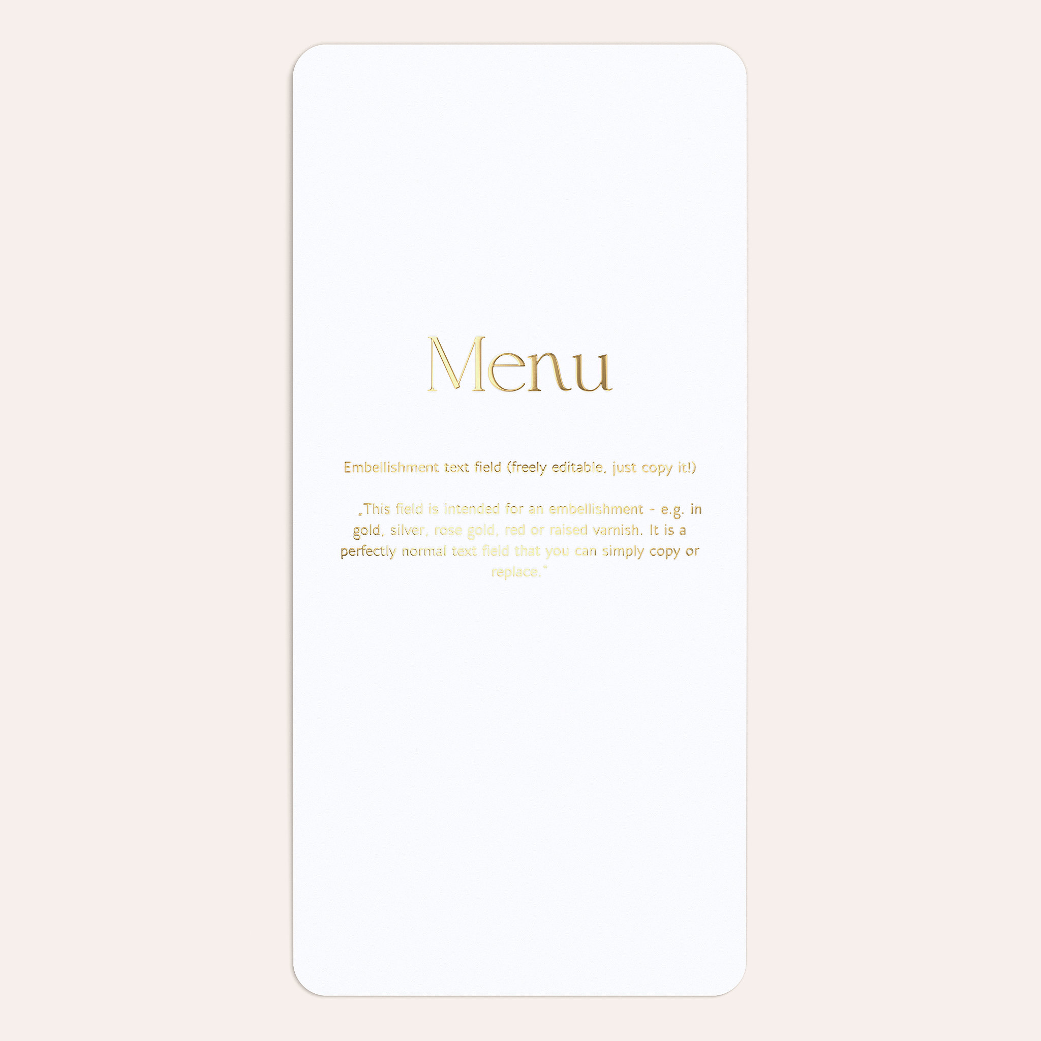 Menu Cards "Own Design"