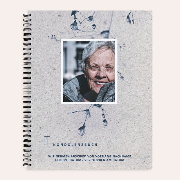 Kondolenzbuch - Neue Blüten Kraftpapier