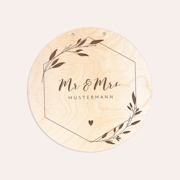 Geschenke zur Hochzeit - Holzschild - Mr & Mrs