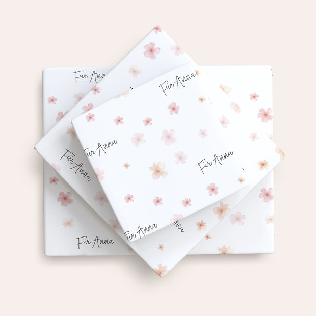 Geschenke Babyparty - Personalisiertes Geschenkpapier Blumentiere