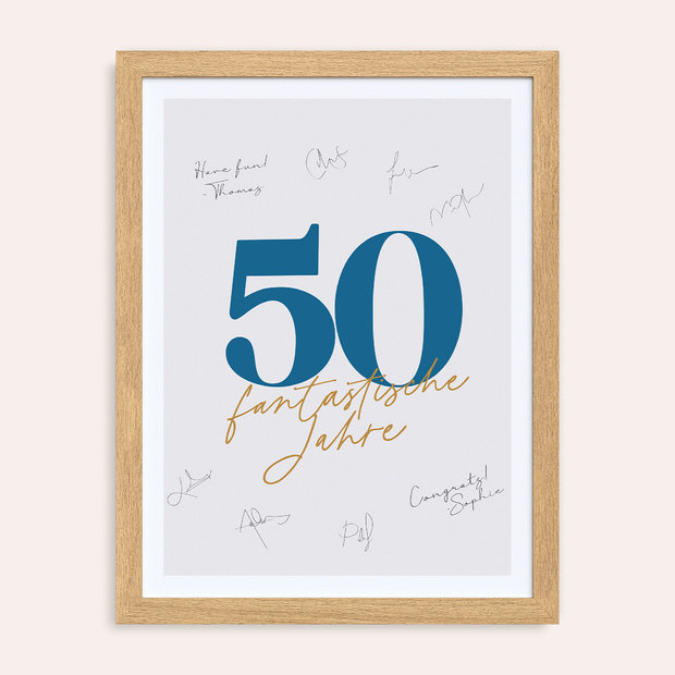 Geschenke zum 50 Geburtstag - Unterschriften-Poster 50. Geburtstag