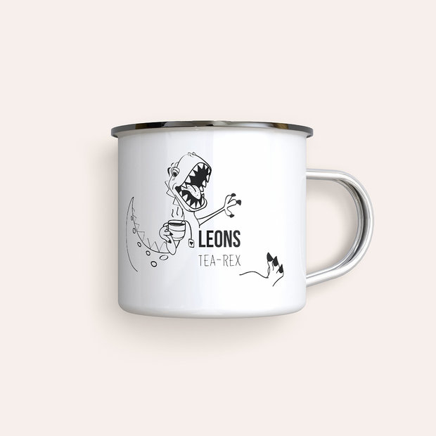 Geschenke zur Einschulung - Tasse mit Namen - Tea-Rex