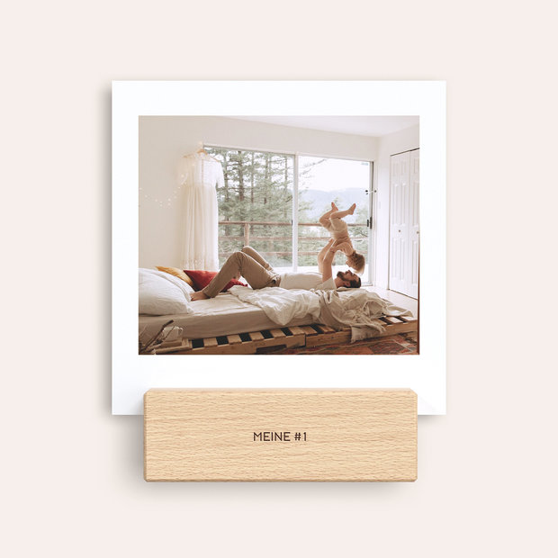 Geschenke für Papa - Fotoaufsteller mit Holzblock